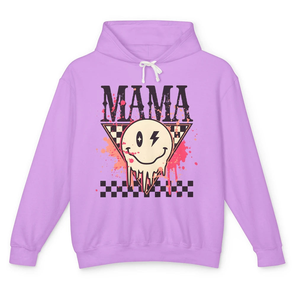 Retro Mama Lightning Bolt Smiling Face Western Mothers Day Unisex Lightweight Hoodie