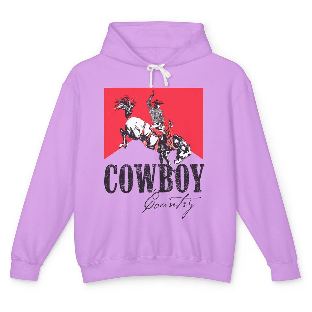 Retro Cowboy Country Horseback Western Country Cowgirl Gift Unisex Lightweight Hoodie