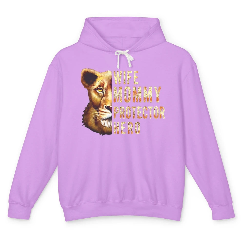 Retro Mommy Lion Queen Wife Mom Protector Hero Mothers Day Unisex Lightweight Hoodie