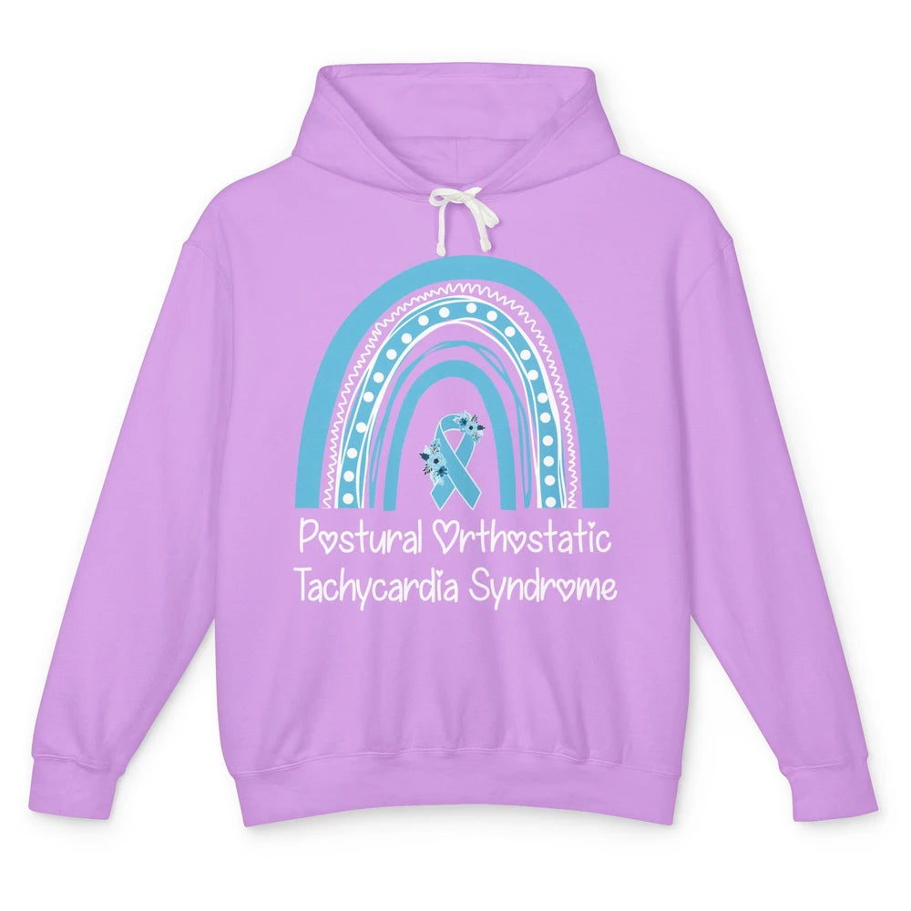 Postural Orthostatic Tachycardia Syndrome Turquoise Rainbow Unisex Lightweight Hoodie