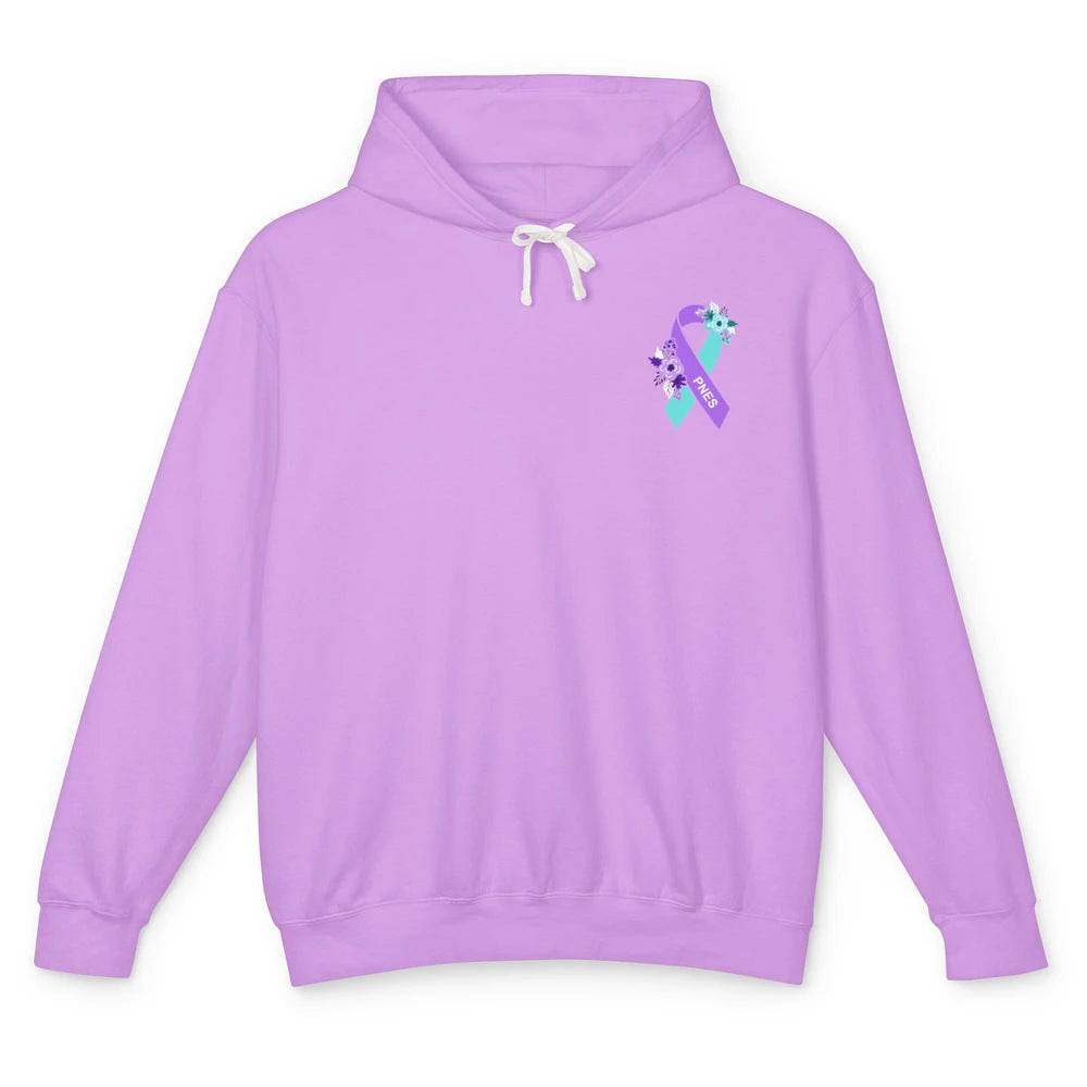 Psychogenic Non-epileptic Seizures PNES Purple Teal Ribbon Unisex Lightweight Hoodie