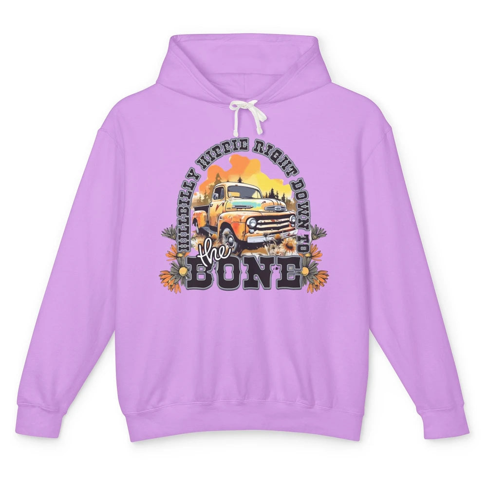 Retro Desert Truck Hippie Hillbilly Western Country Cowgirl Unisex Lightweight Hoodie