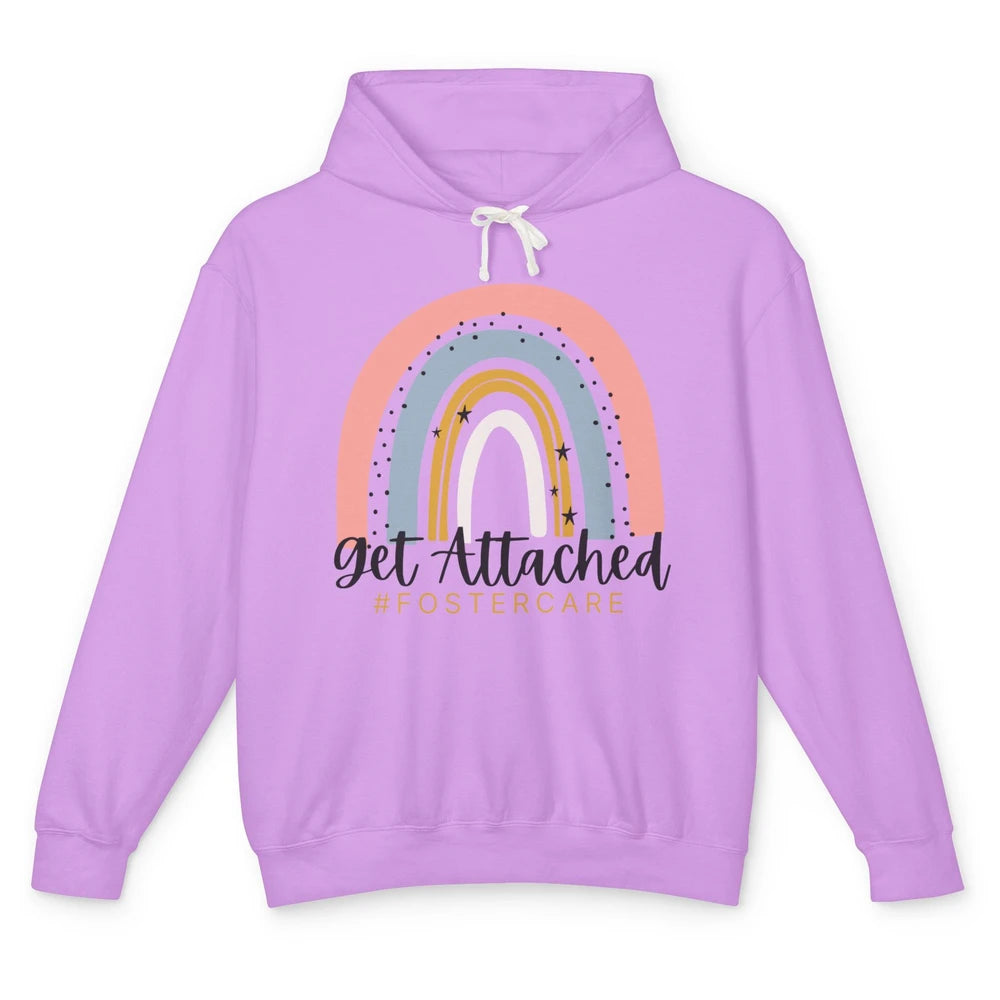 Rainbow Foster Care Parents Get Attached Adoption Foster Mom Unisex Lightweight Hoodie