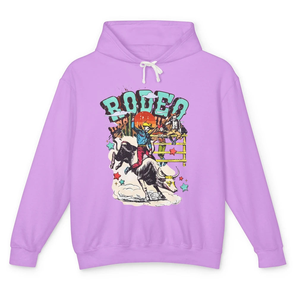 Retro Cowboy Horsing Rodeo Dad Bull Racing Western Country Unisex Lightweight Hoodie