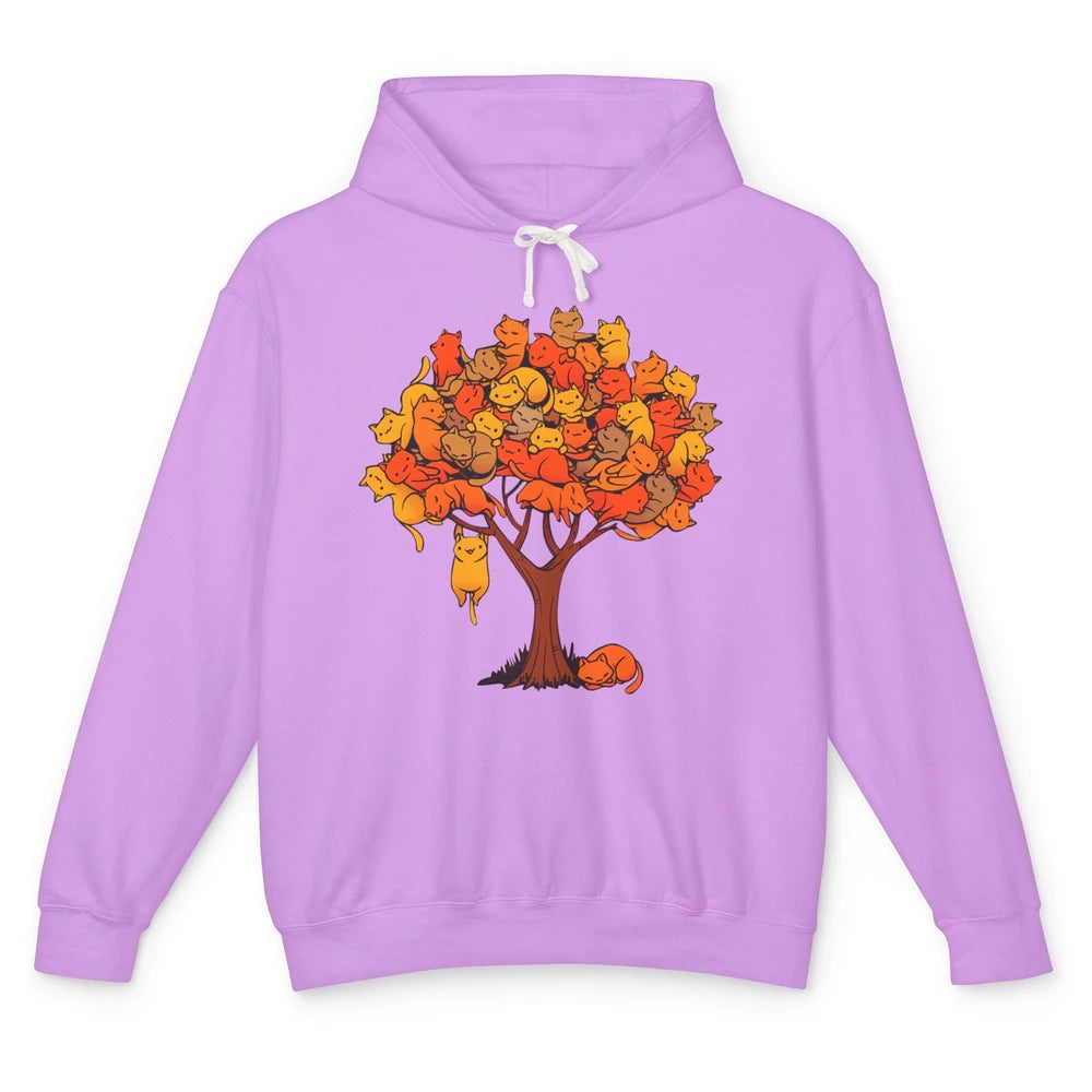 Cat Tree Cute Cats On Tree Kitten Owner Cat Lovers Gift Unisex Lightweight Hoodie