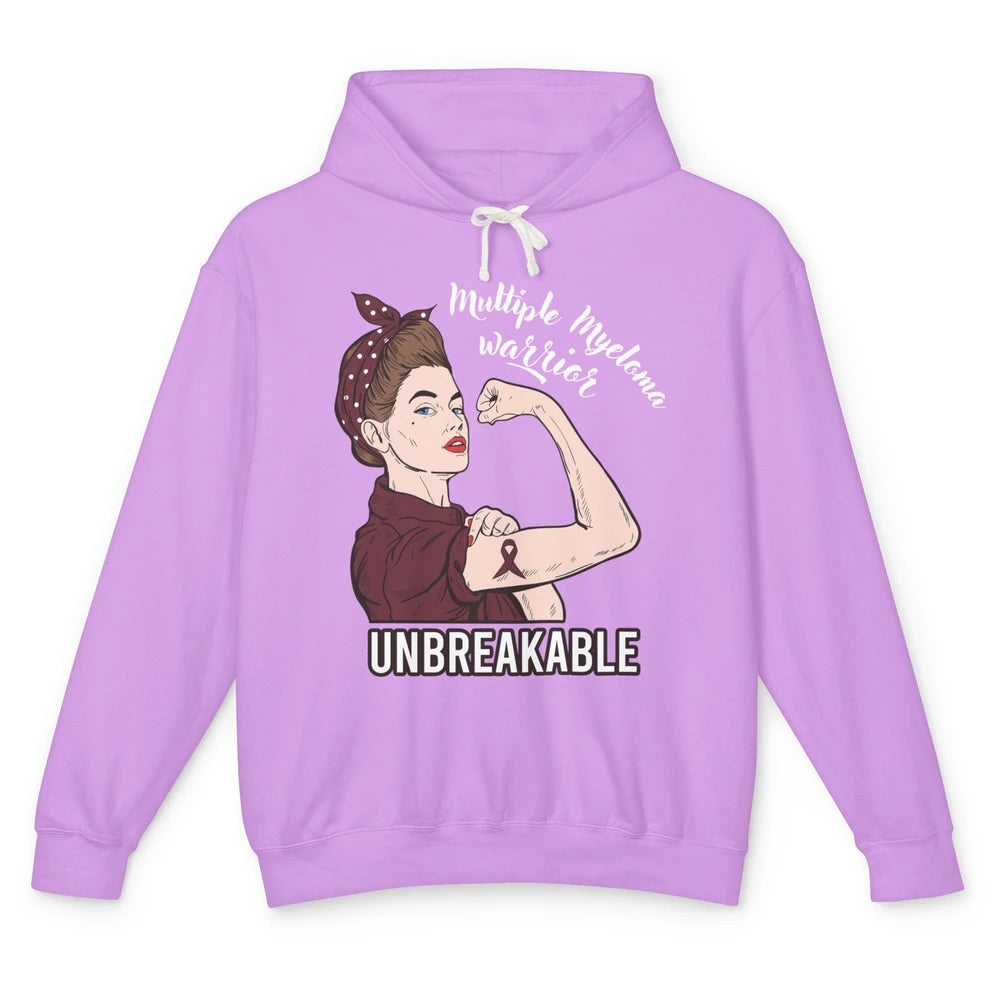 Multiple Myeloma Warrior Unbreakable Myeloma Cancer Survivor Unisex Lightweight Hoodie