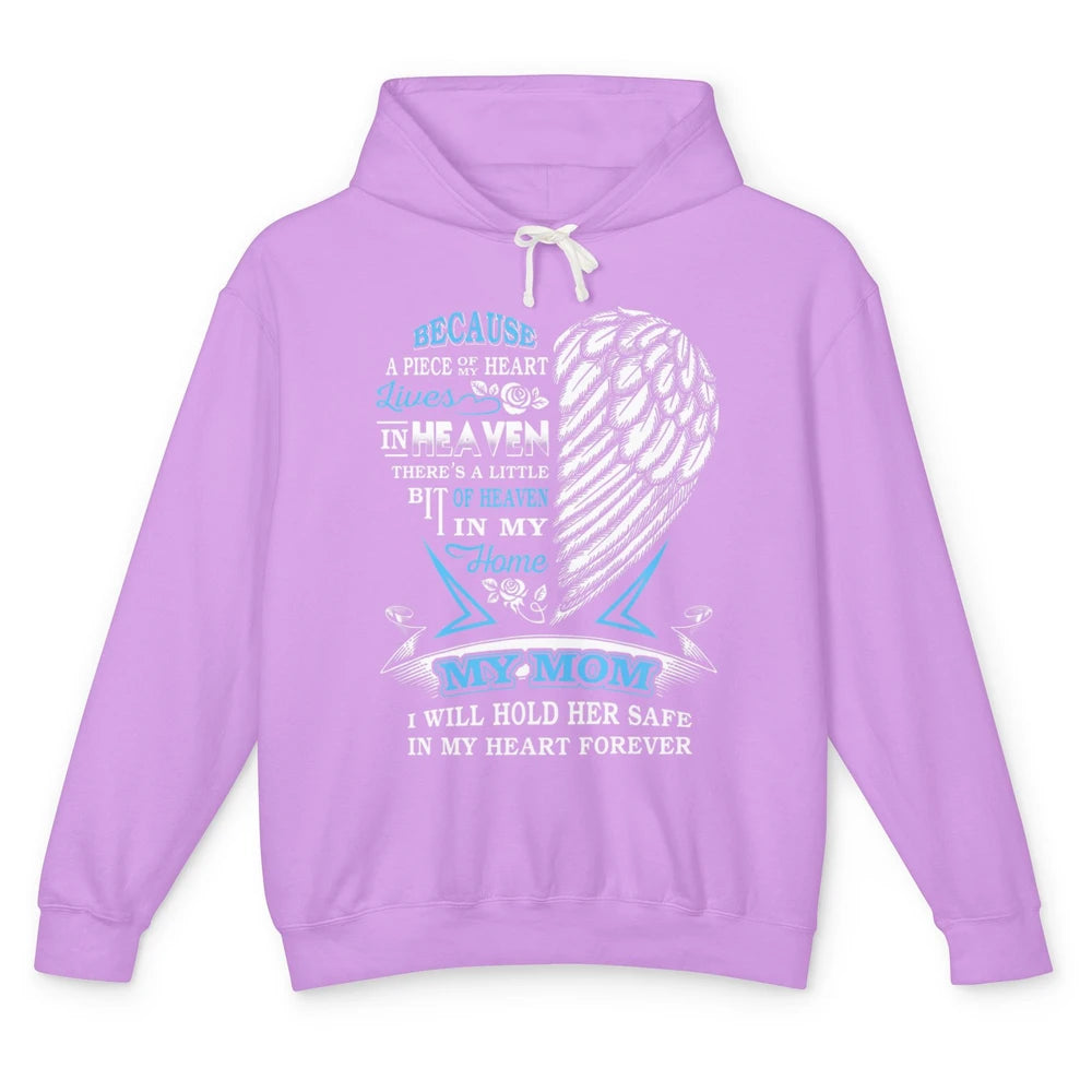 My Mom In Heaven Angel Wings Mother In Memories My Guardian Unisex Lightweight Hoodie