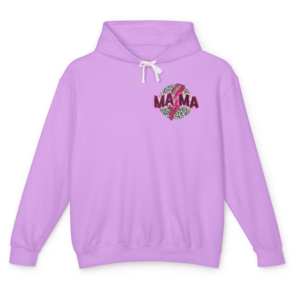 Retro Mama Leopard Pink Lightning Bolt Western Country Mama Unisex Lightweight Hoodie