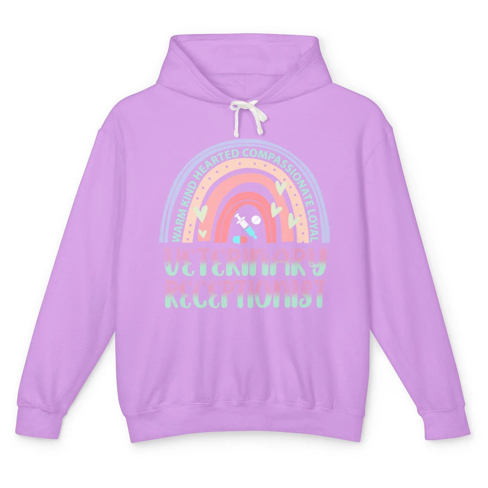 Pink Rainbow Veterinarian Receptionist Dog Recue Dog Mom Unisex Lightweight Hoodie