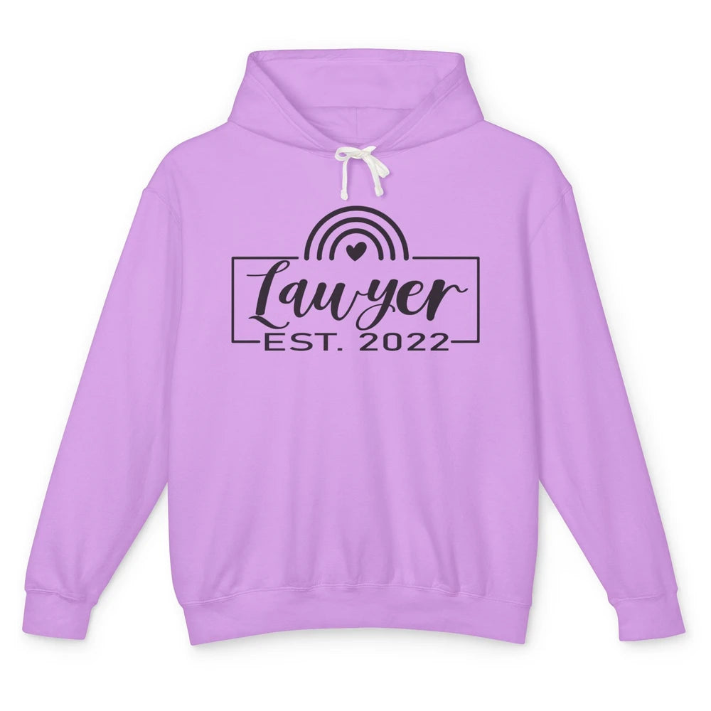 Rainbow Lawyer Est 2022 Law School Graduate Future Attorney Unisex Lightweight Hoodie