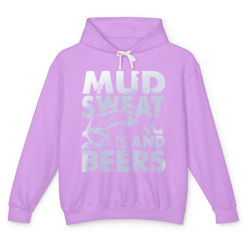 Retro Mud Sweat And Beers UTV ATV Rider 4 Wheel SXS Offroad Unisex Lightweight Hoodie