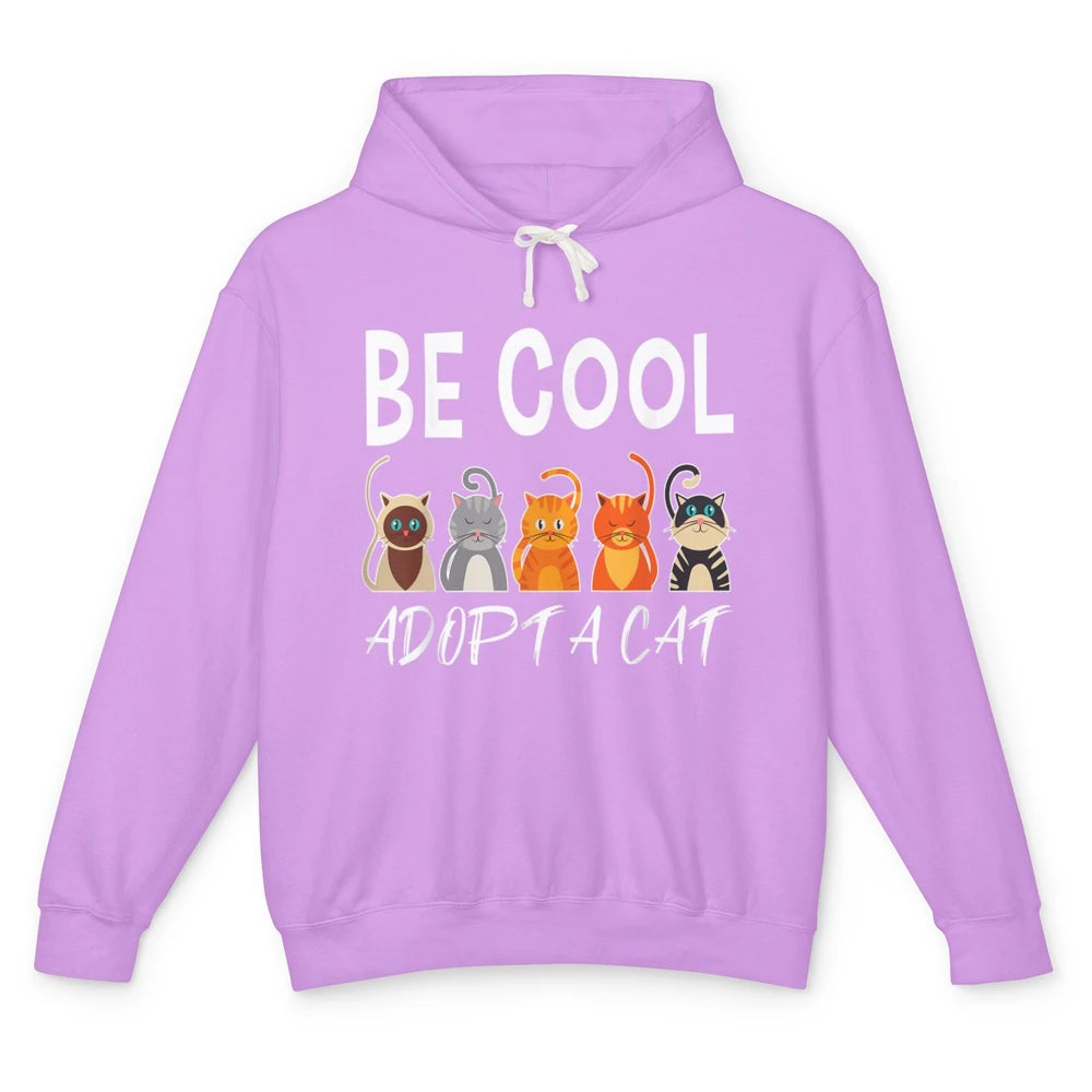 Retro Be Cool Adopt A Cat Funny Foster Cat Adoption Rescue Unisex Lightweight Hoodie