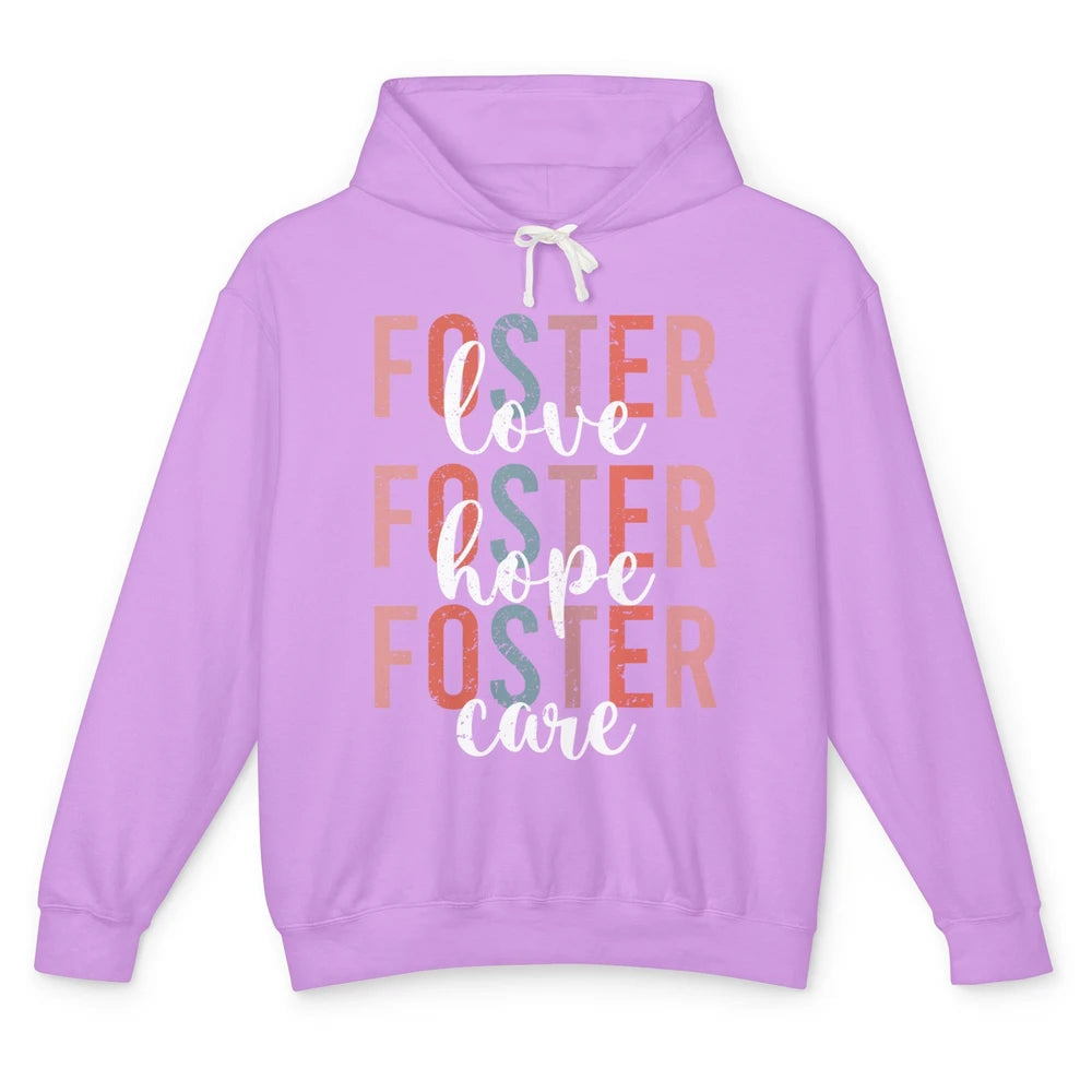 Retro Foster Love Foster Hope Foster Care Adoption Children Unisex Lightweight Hoodie