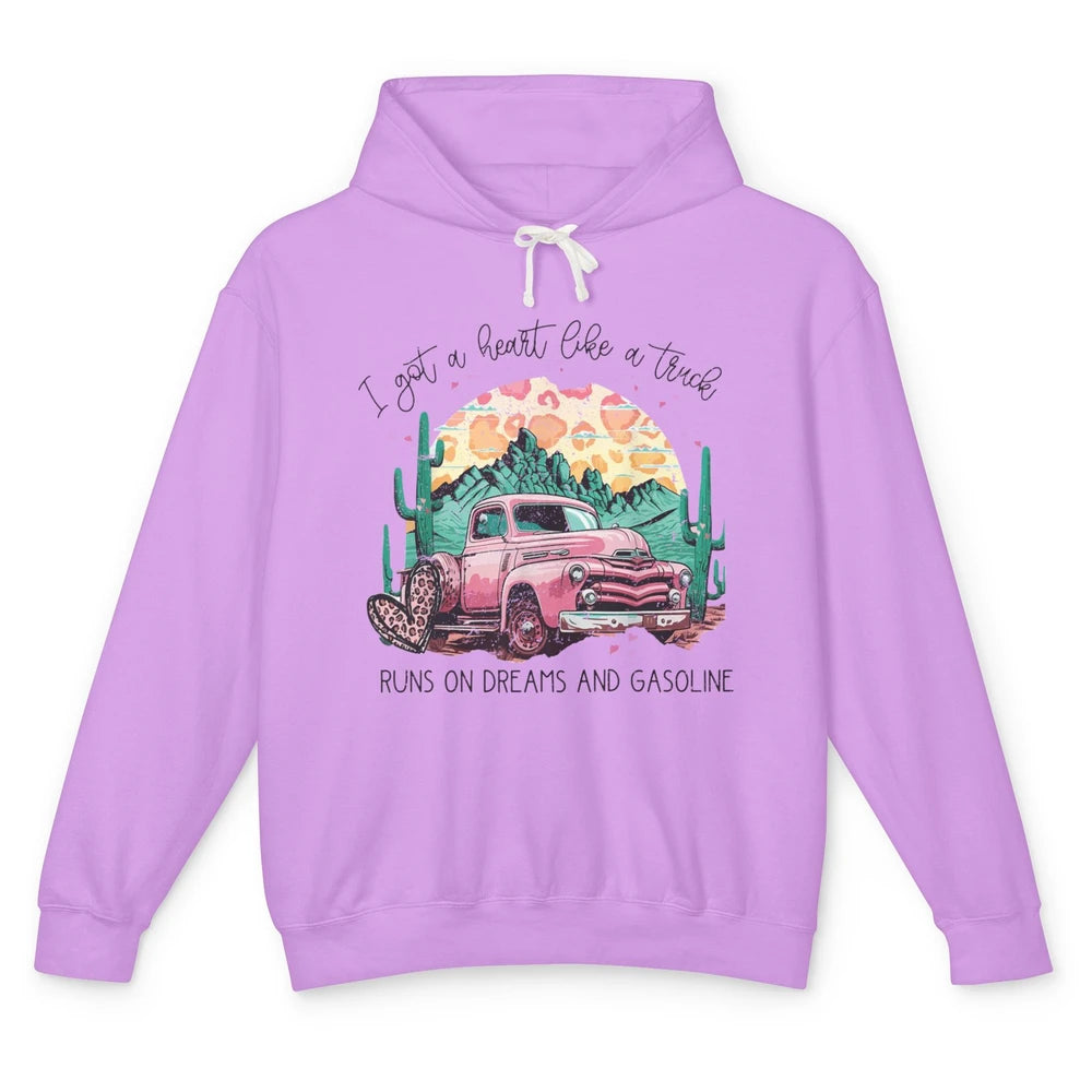 Retro Desert Truck Got A Heart Like A Truck Western Country Unisex Lightweight Hoodie