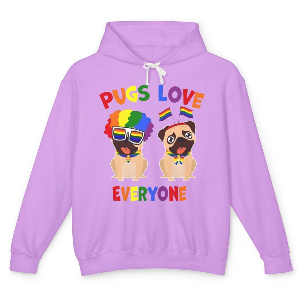 Pride Parade Pugs Love Everyone LGBT Pugs Gay Pride LGBT Unisex Lightweight Hoodie