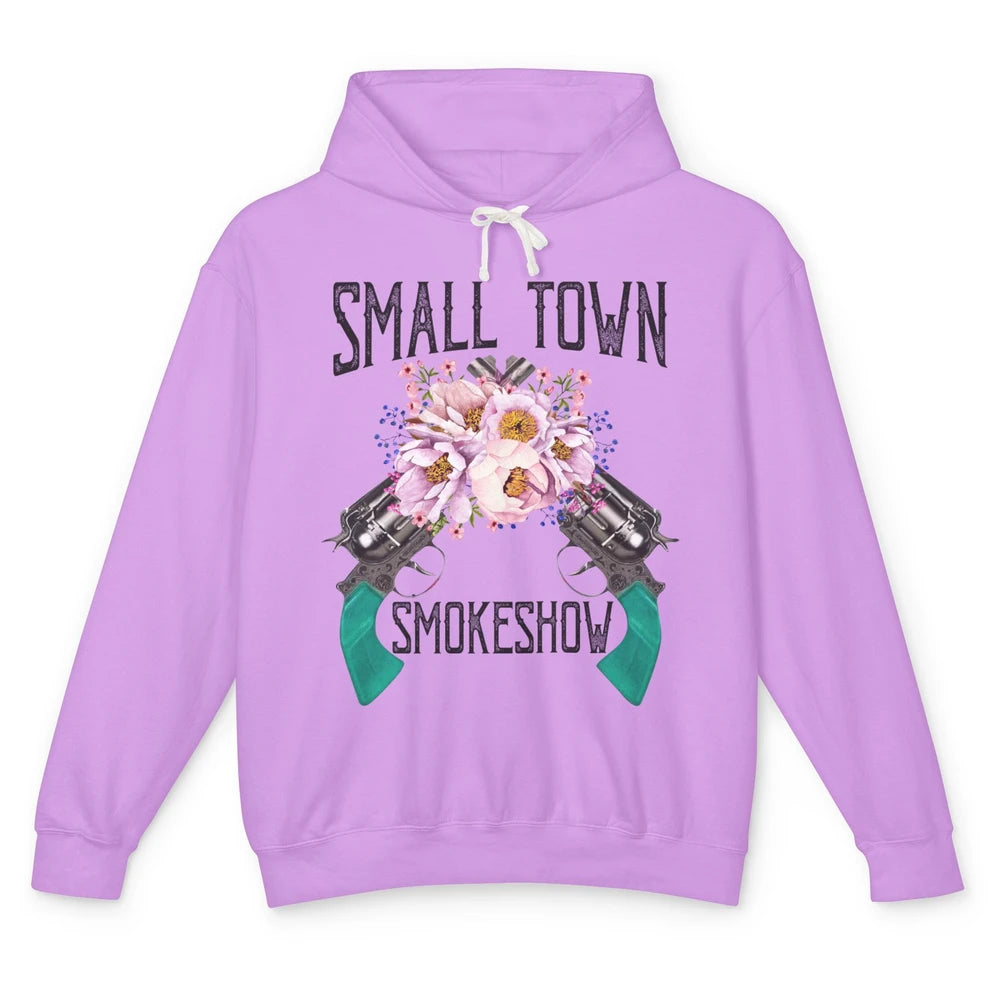 Retro Floral Cowgirl Small Town Smokeshow Western Country Unisex Lightweight Hoodie