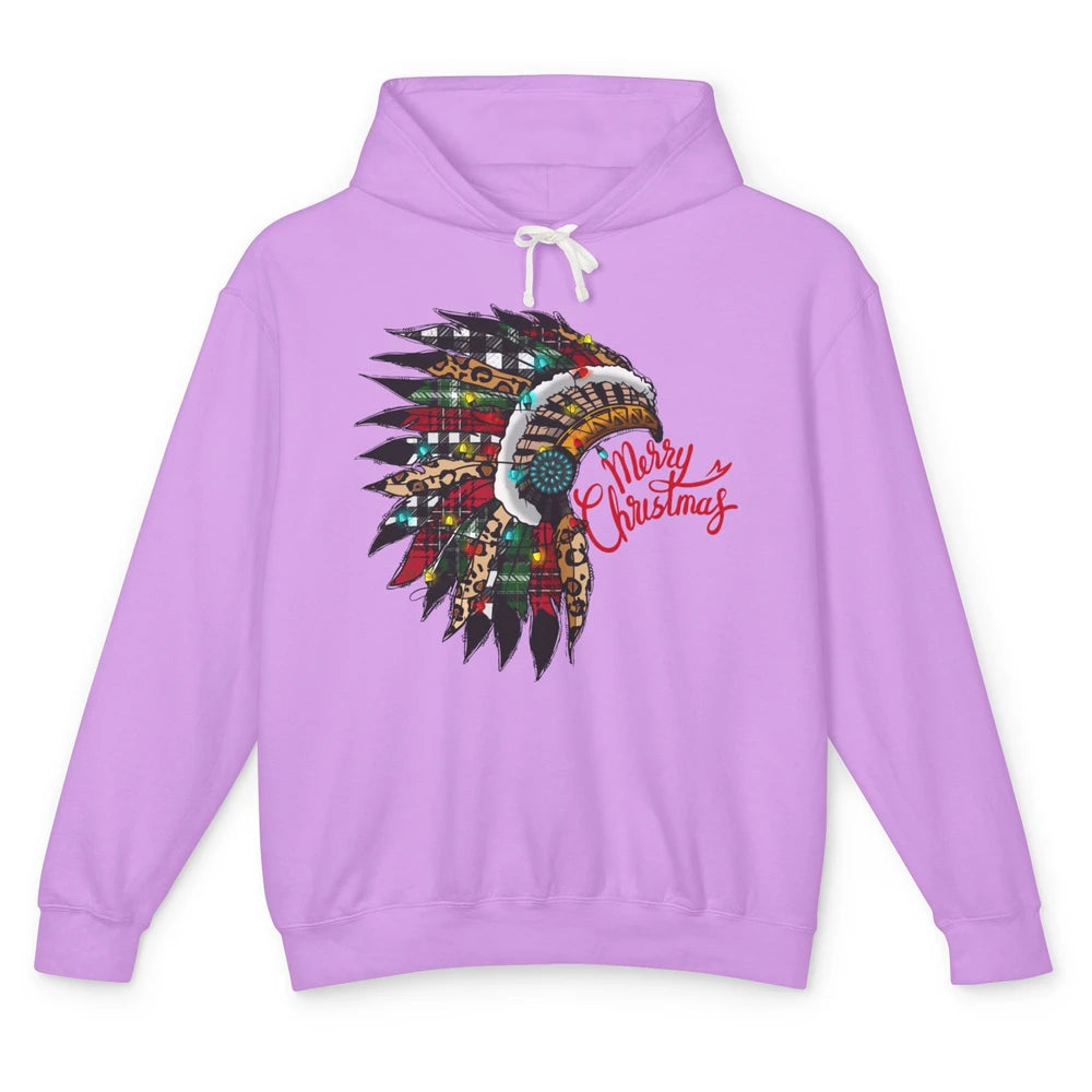 Christmas Headdress Indian Hat Leopard Western Christmas Unisex Lightweight Hoodie