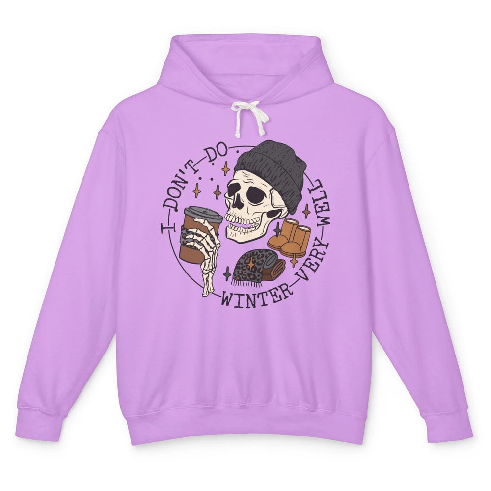 Christmas Skull Coffee I Don't Do Winter Very Well Winter Unisex Lightweight Hoodie