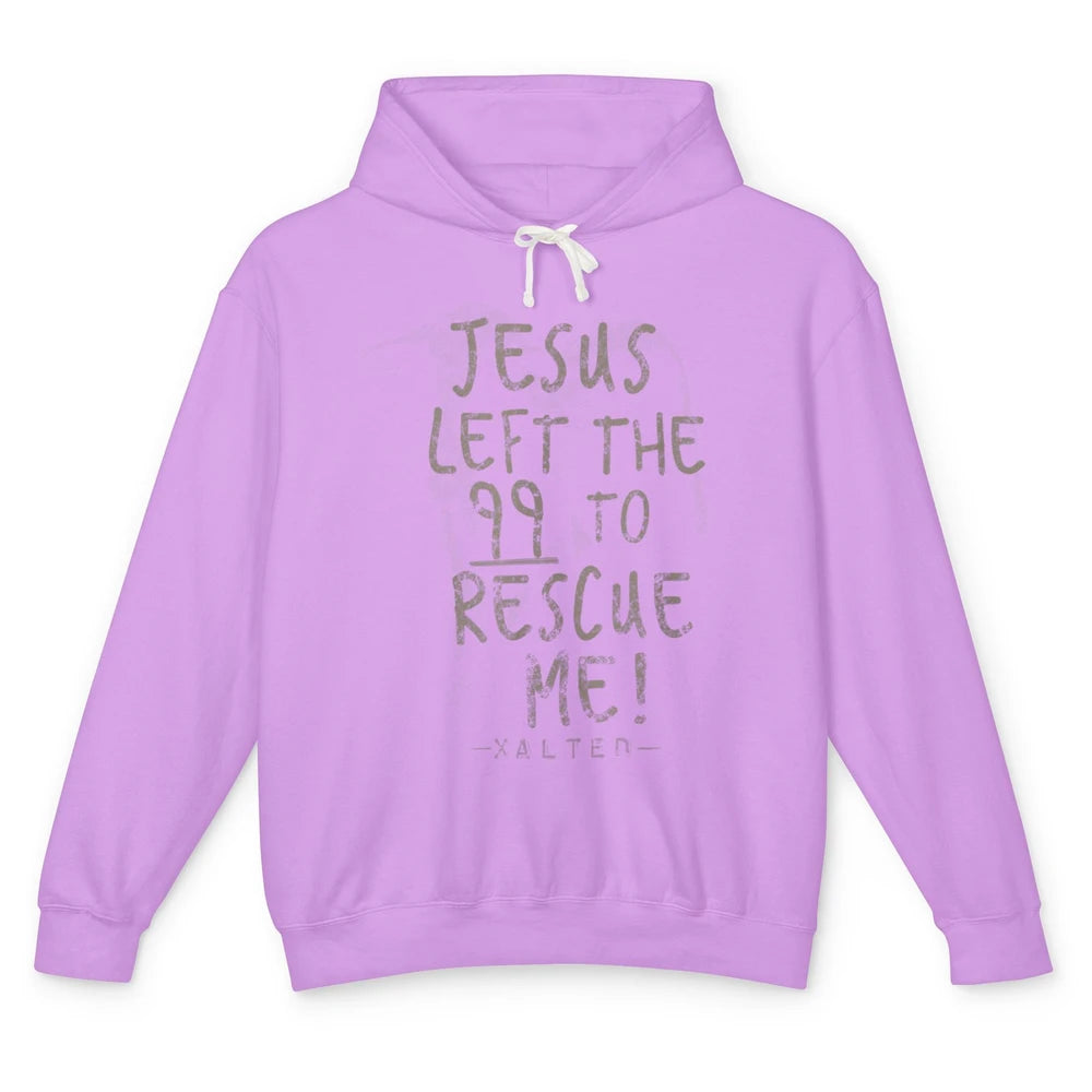 Retro He Left The 99 Rescue Me Christian Jesus Lamb Bible Unisex Lightweight Hoodie