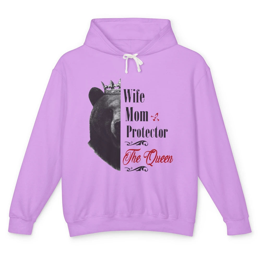 Mommy Queen Bear Wife Mom Protector Queen Mothers Day Gift Unisex Lightweight Hoodie
