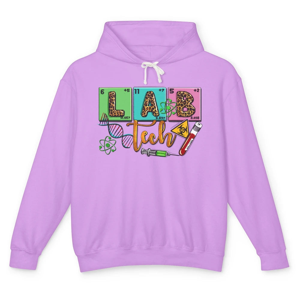 Peace Love Lab Tech Laboratory Technician Medical Lab Gift Unisex Lightweight Hoodie