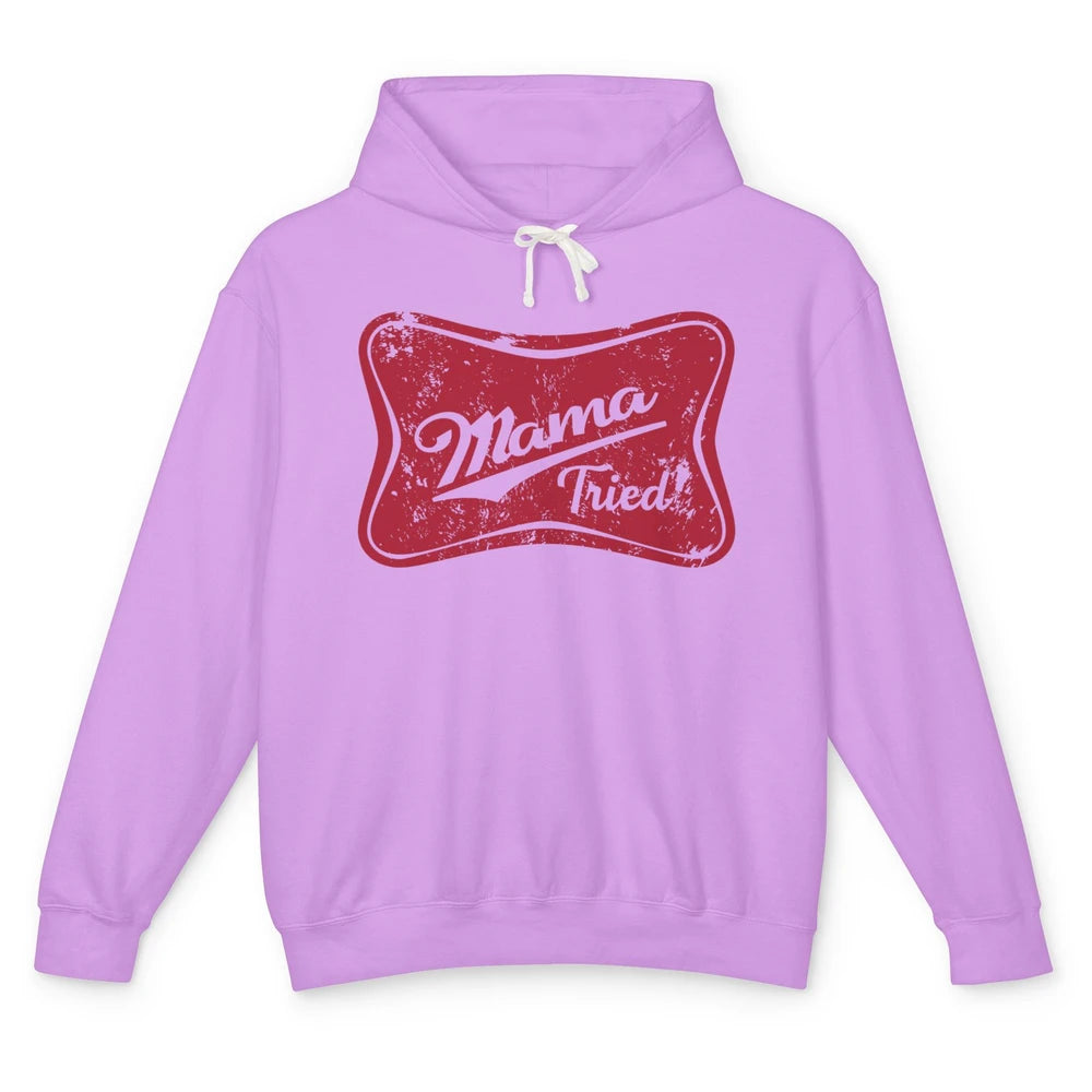 Retro Mama Tried Beer Mama Western Country Mom Drinking Gift Unisex Lightweight Hoodie