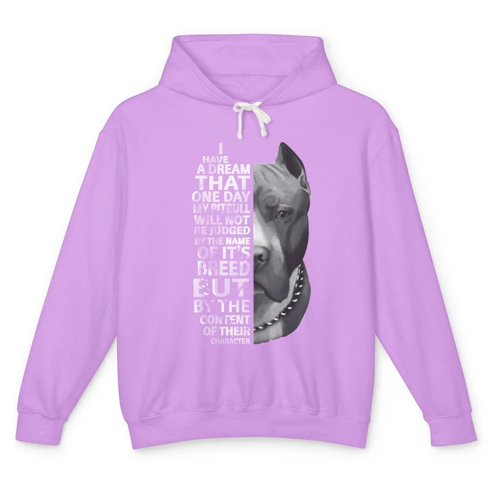 Pitbull Not Judged By The Name Of Its Breed Pittie Mom Dad Unisex Lightweight Hoodie