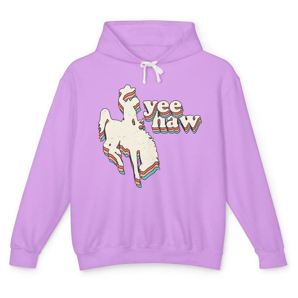 Retro Cowboy Yeehaw Western Country Cowgirls Horse Lovers Unisex Lightweight Hoodie