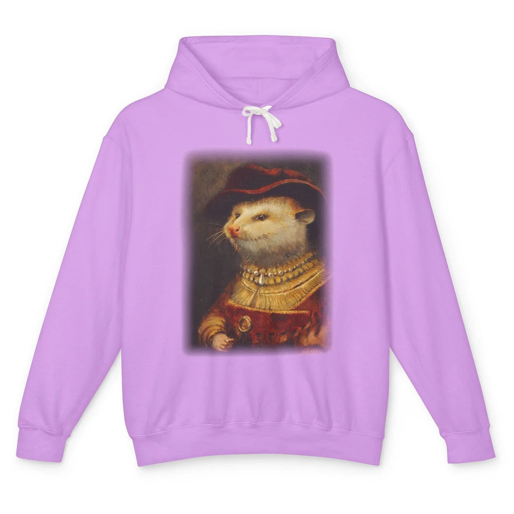 Retro Noble Opossum Young Gallant Western Opossum Art Unisex Lightweight Hoodie