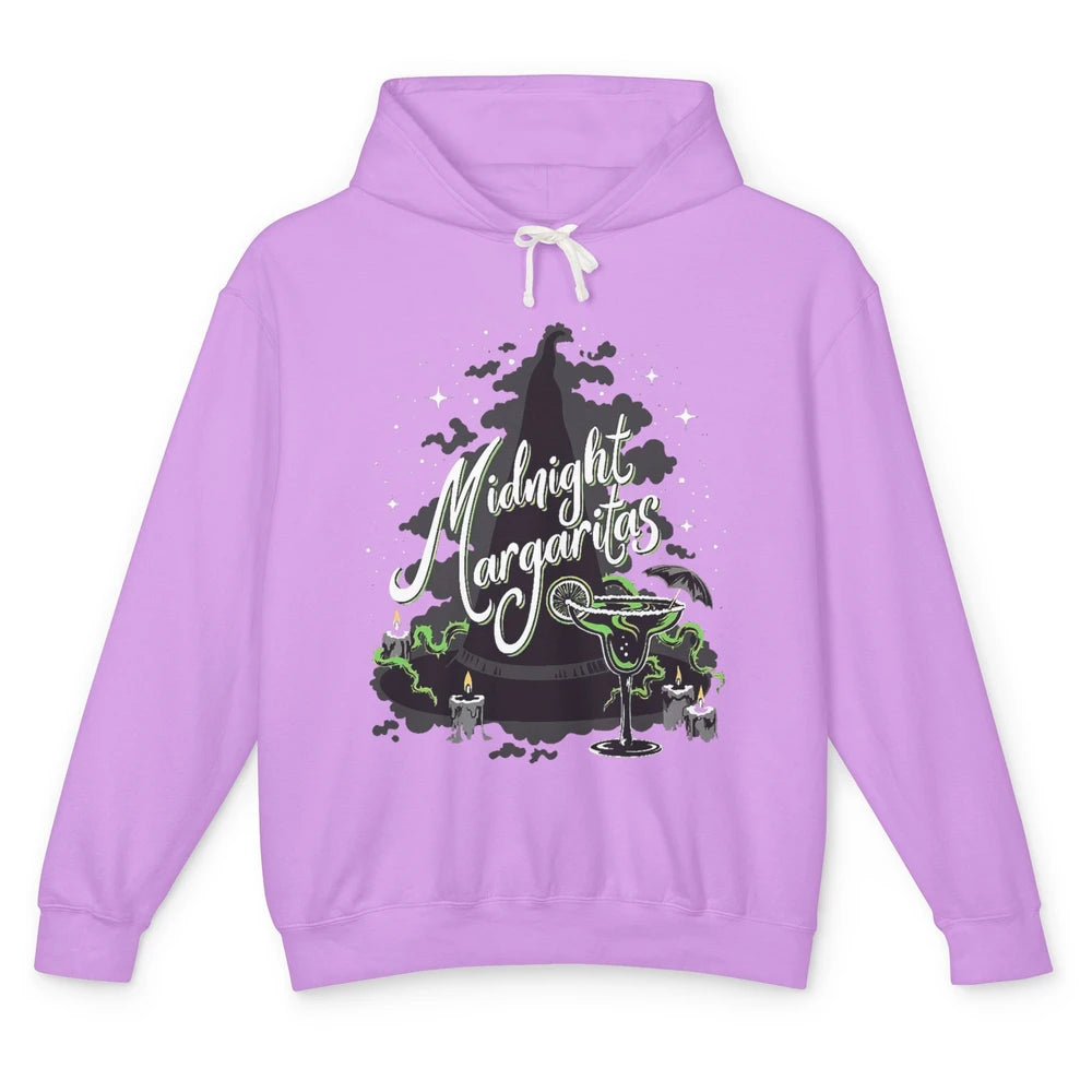 Midnight Margaritas Witch Hat Wine Halloween Spooky Party Unisex Lightweight Hoodie
