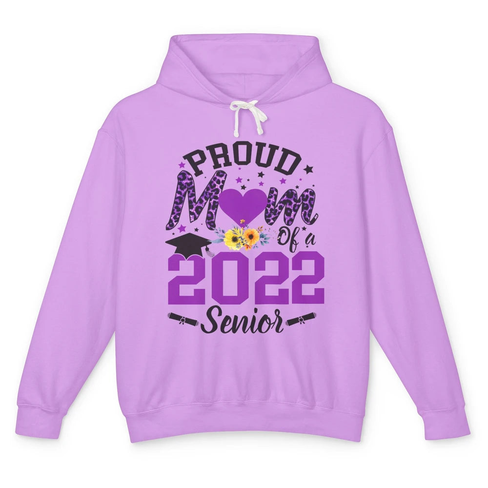Proud Mom of a 2022 Senior Leopard Cool Graduates Mom Unisex Lightweight Hoodie