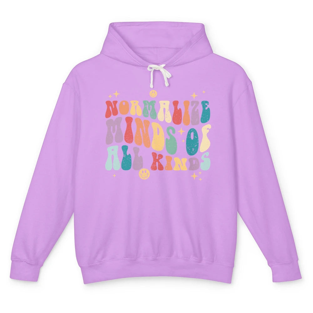 Retro Autism Normalize Minds Of All Kinds Neurodiversity Unisex Lightweight Hoodie
