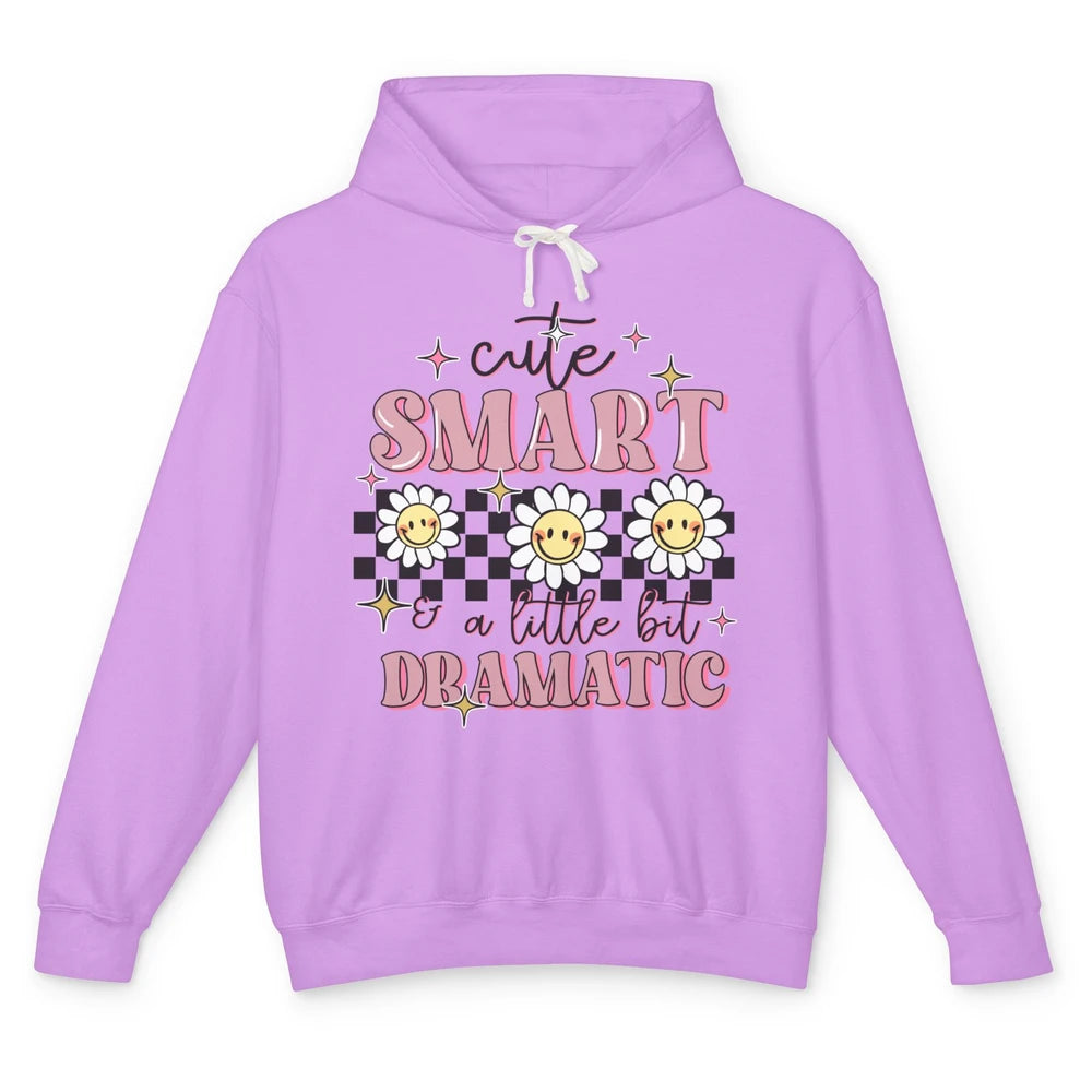 Retro Groovy Cute Smart & A Little Bit Dramatic Cute Girl Unisex Lightweight Hoodie