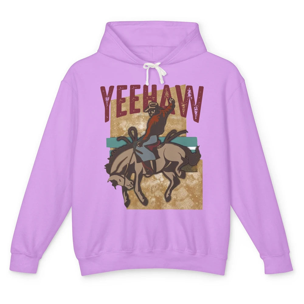 Retro Cowboy Yeehaw Western Country Cowgirl Rodeo Dad Gift Unisex Lightweight Hoodie