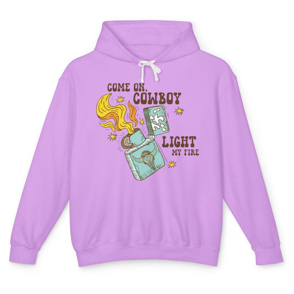 Retro Cowgirl Just Smile And Say God Bless Western Desert Unisex Lightweight Hoodie