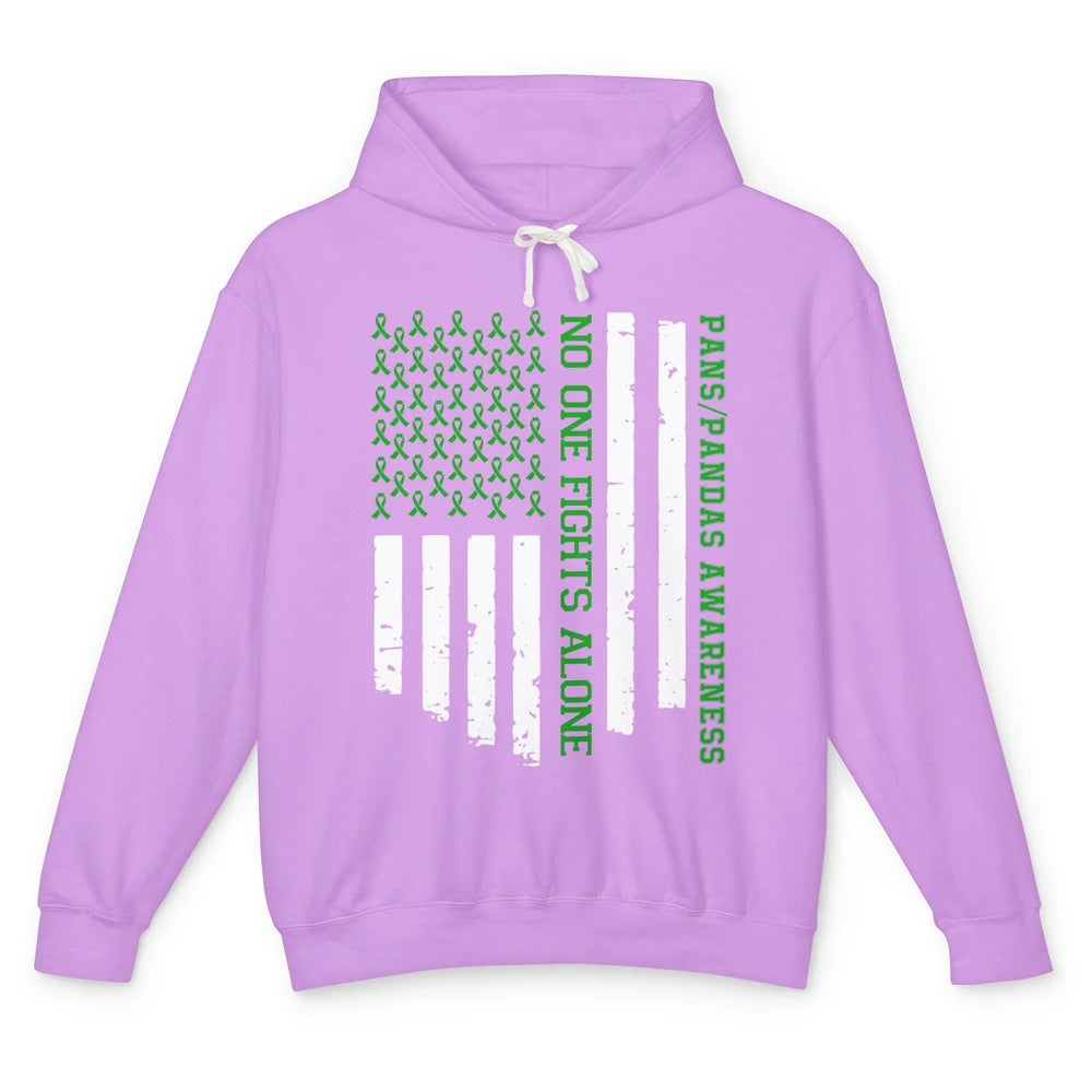 PANS/PANDAS Awareness Retro US Flag No One Fight Alone Unisex Lightweight Hoodie