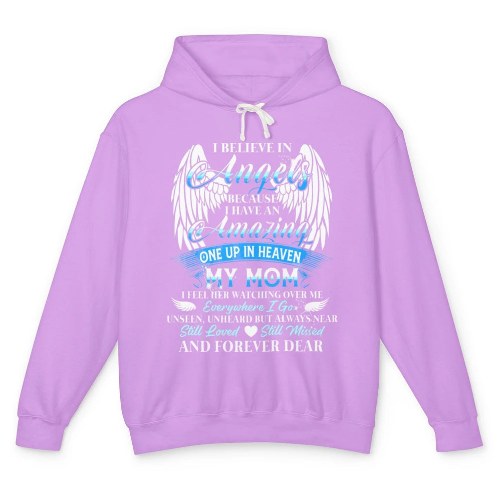 My Mom In Heaven Angel Wings Mother Memories Forever Love Unisex Lightweight Hoodie
