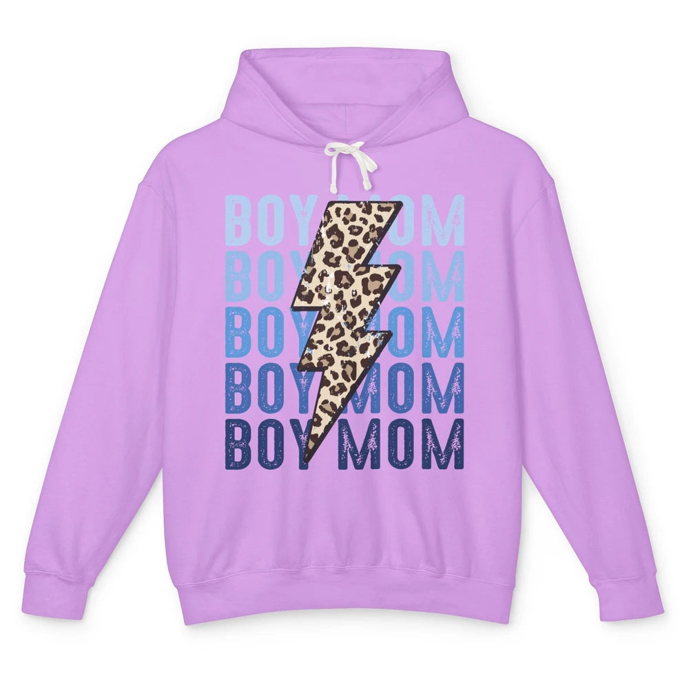 Retro Leopard Boy Mom Lightning Bolt Western Country Mama Unisex Lightweight Hoodie