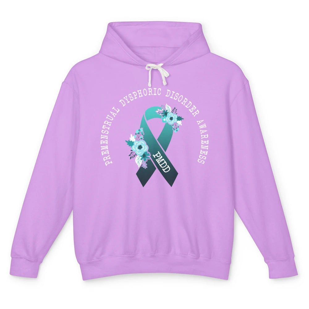 Premenstrual Dysphoric Disorder PMDD Awareness Ribbon Unisex Lightweight Hoodie