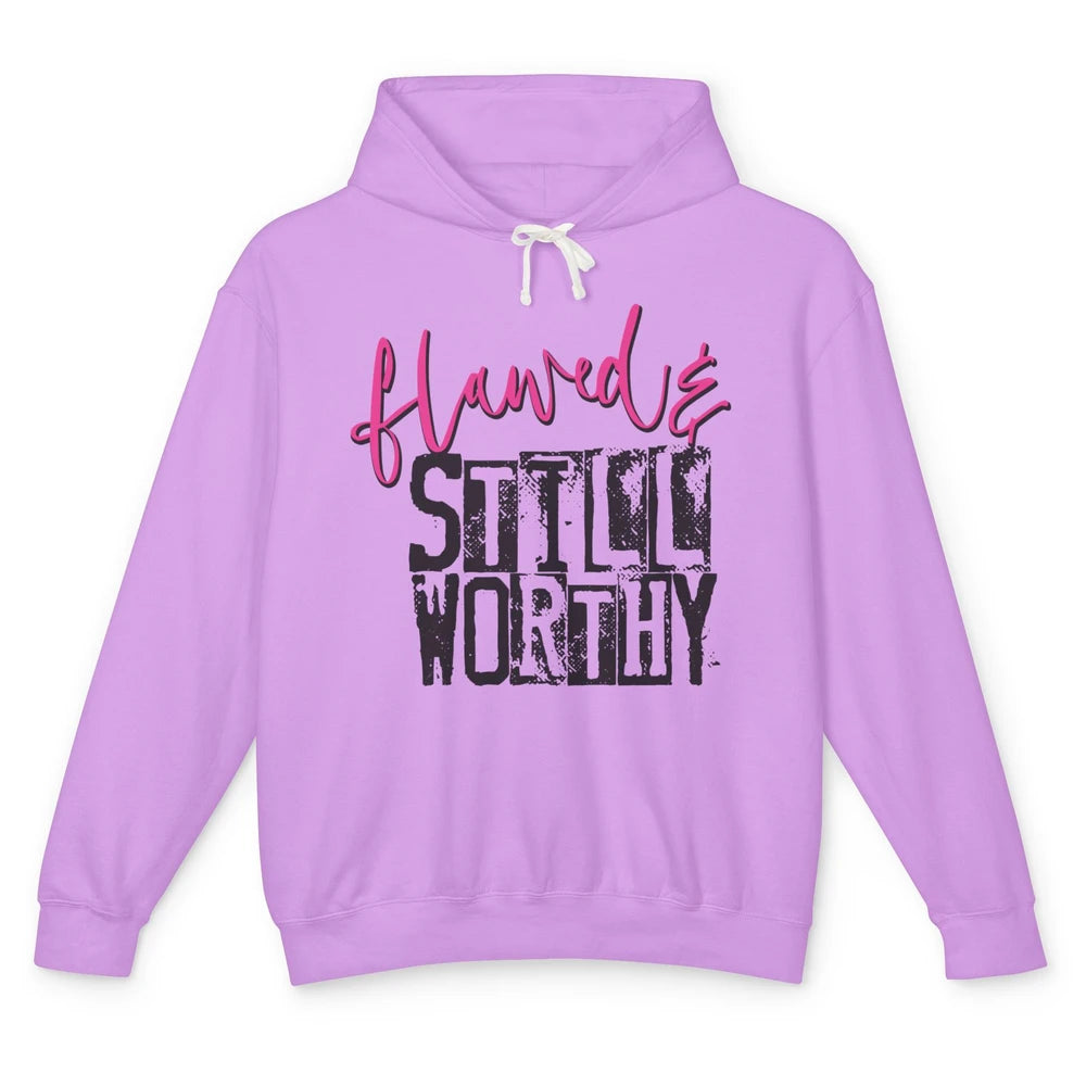 Retro Flawed But Still Worthy Bible Christian Religious Unisex Lightweight Hoodie