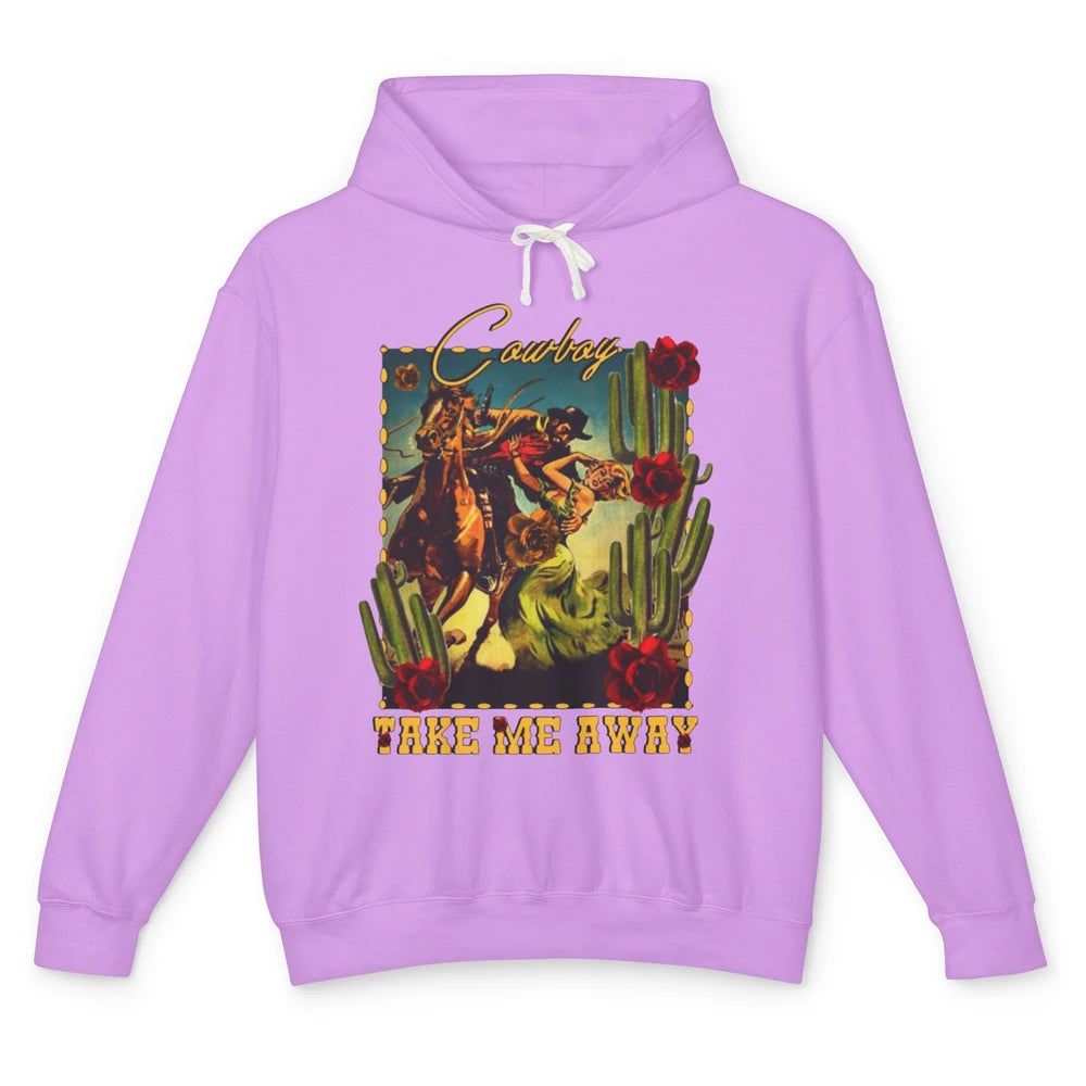 Retro Desert Cowgirl Cowboy Take Me Away Western Country Unisex Lightweight Hoodie