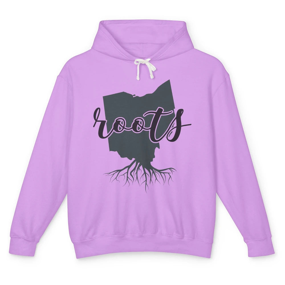 Ohio Map Blame It All On My Roots Ohio Native Pride Unisex Lightweight Hoodie