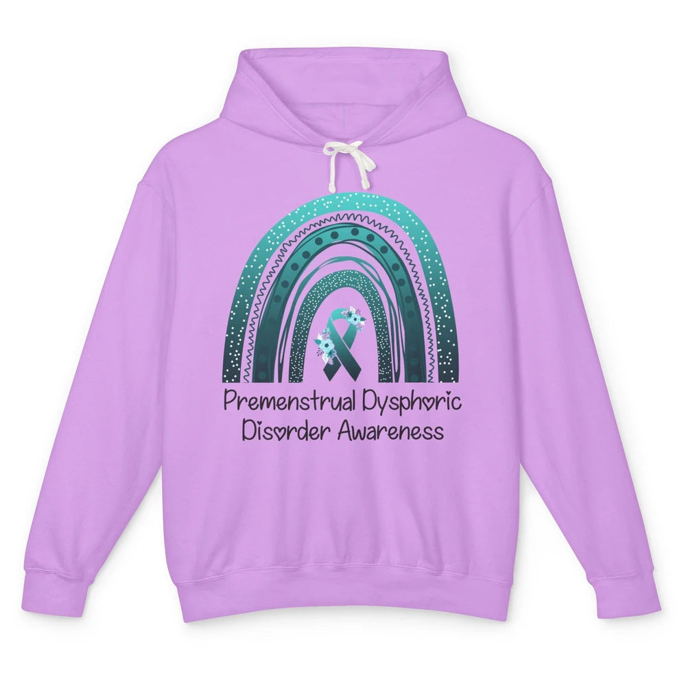Premenstrual Dysphoric Disorder PMDD Awareness Rainbow Unisex Lightweight Hoodie