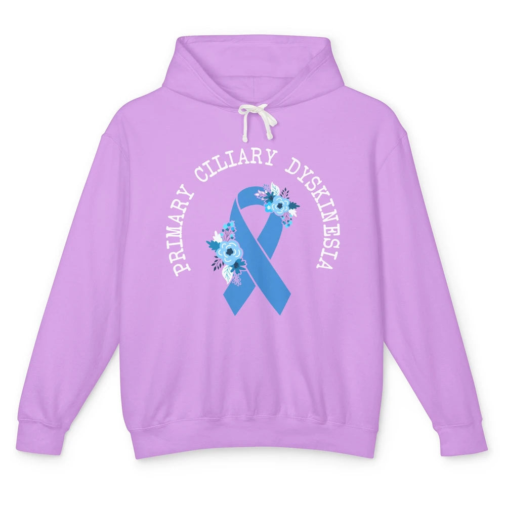 Primary Ciliary Dyskinesia Blue Ribbon Respiratory Diseases Unisex Lightweight Hoodie