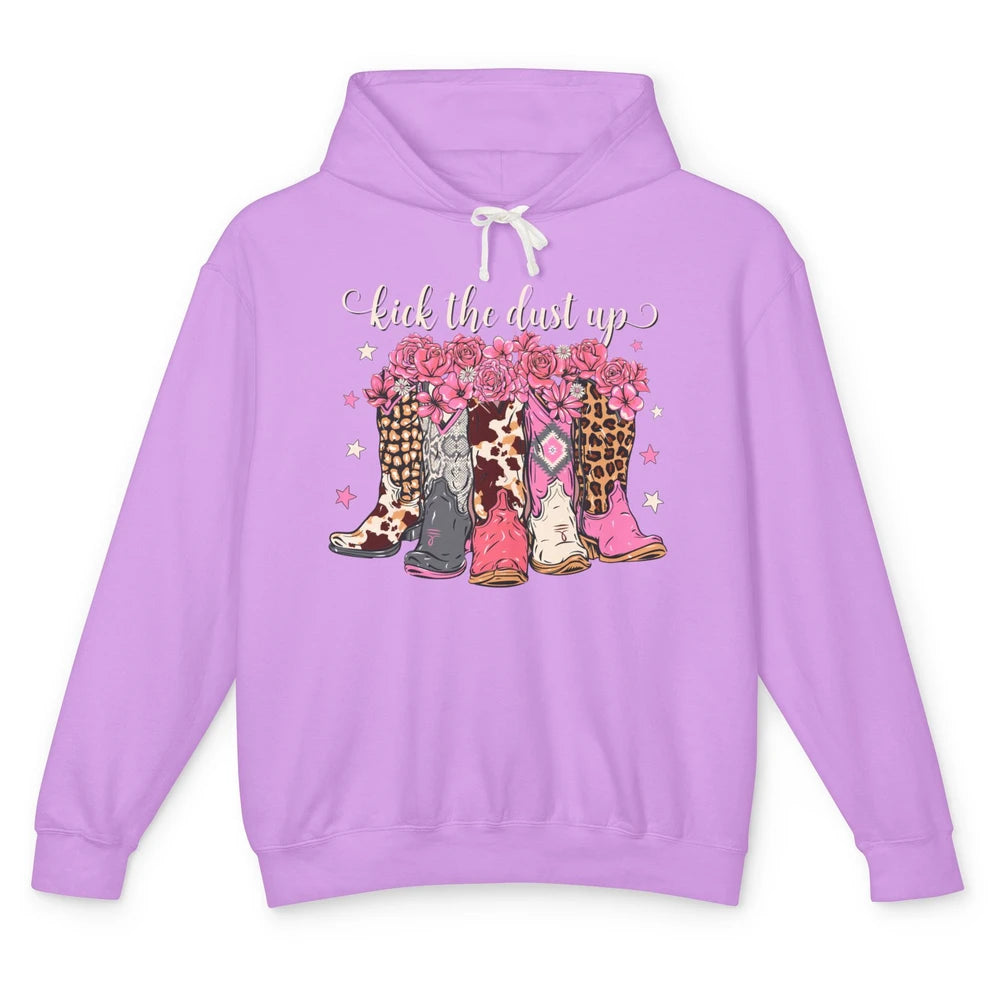 Kick The Dust Up Cowboy Boots Girls Dance Country Music Unisex Lightweight Hoodie