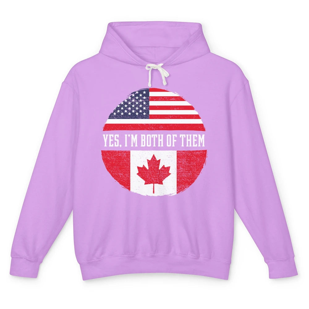 Proud American Canadian Yes I Am Both of Them Unisex Lightweight Hoodie