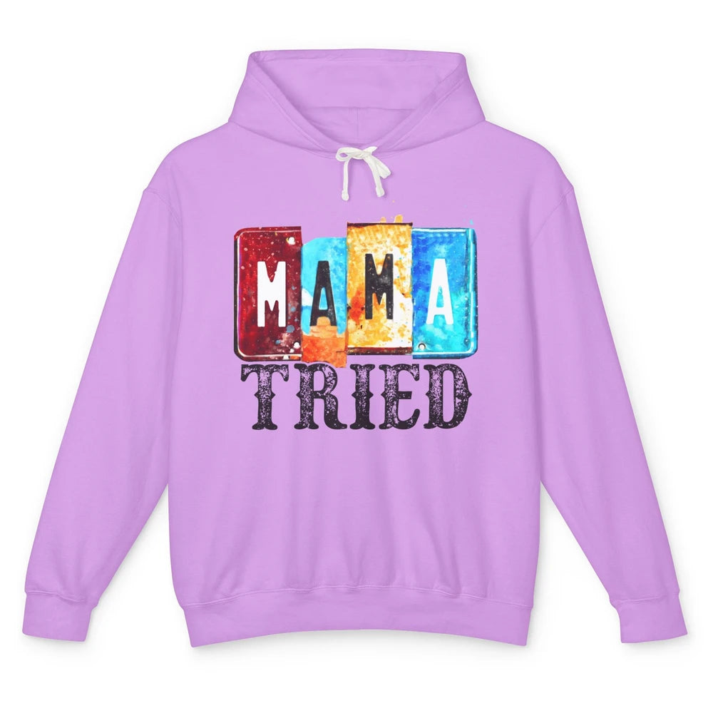 Retro Mama Tried Beer Mama Western Country Mama Cowgirl Gift Unisex Lightweight Hoodie