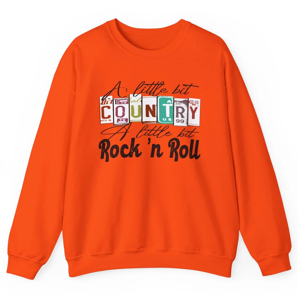 Retro A Little Bit Country A Little Bit Rock n Roll Western Unisex Crewneck Sweatshirt