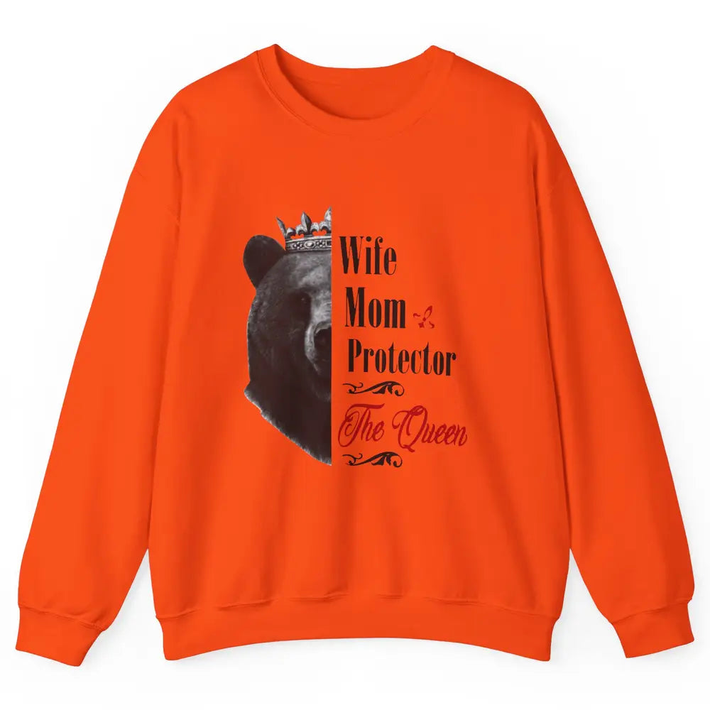 Mommy Queen Bear Wife Mom Protector Queen Mothers Day Gift Unisex Crewneck Sweatshirt