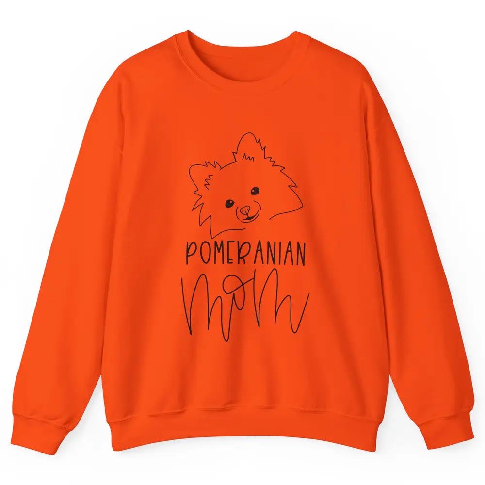 Pomeranian Mom Hand Drawing Pomeranian Mom Dog Lady Gift Unisex Crewneck Sweatshirt